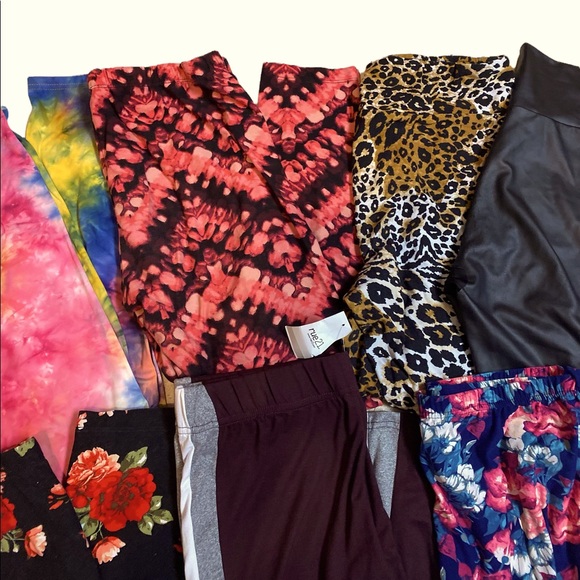 💐BUNDLE 💐 7 Pairs Juniors Various Leggings Size XL - Picture 3 of 6